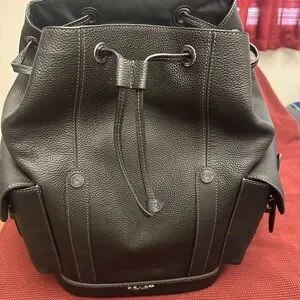 Coach Black Leather Backpack with Flap-Over Design NWT COACH CHARLIE Medium BACKPACK Black Signature Logo  main image 4